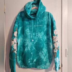 Civil Regime Aqua Rose Hoodie Size L